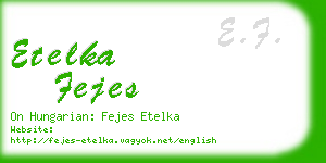 etelka fejes business card